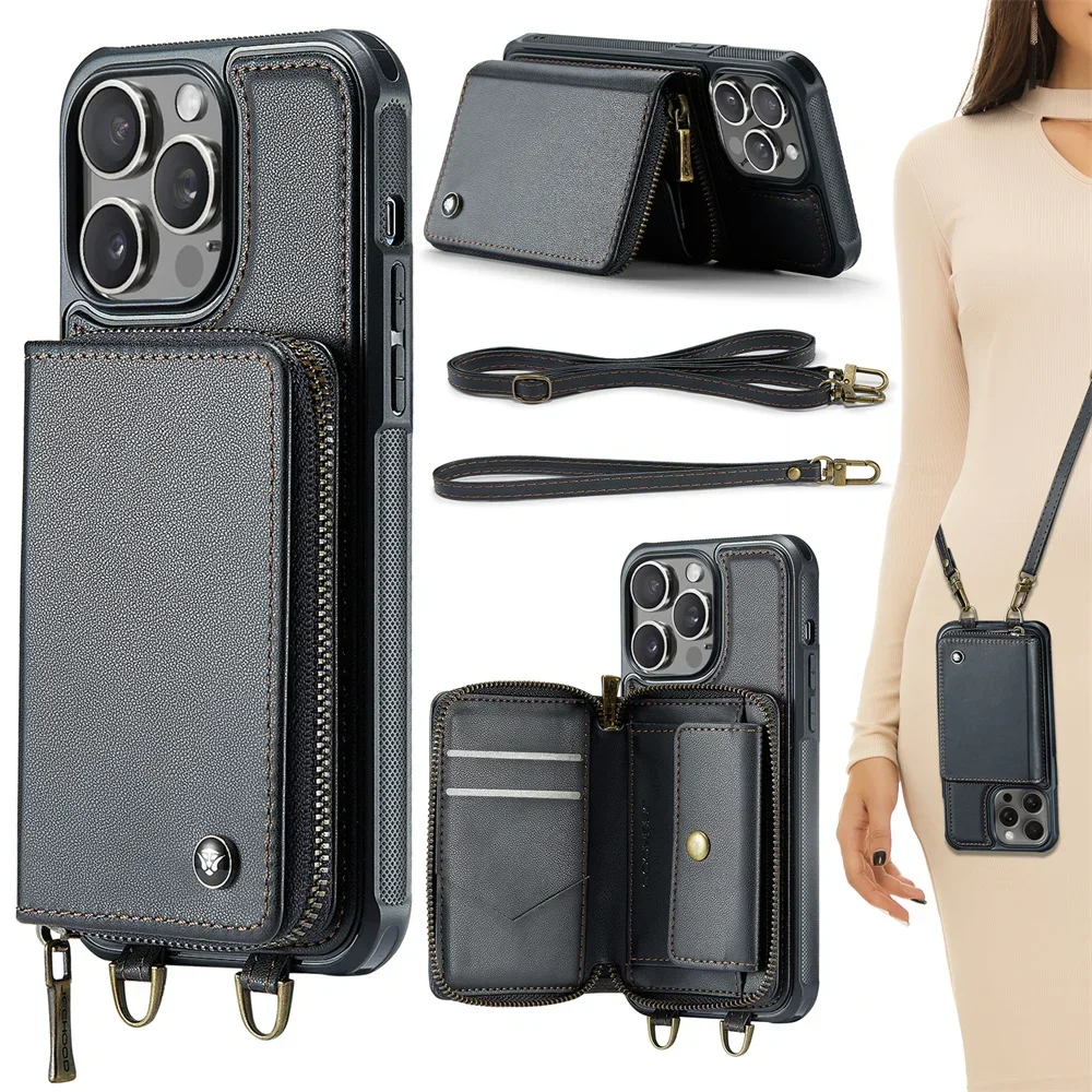 Leather Folio Wallet Case - Capa Carteira com Porta-Cartões para iPhone