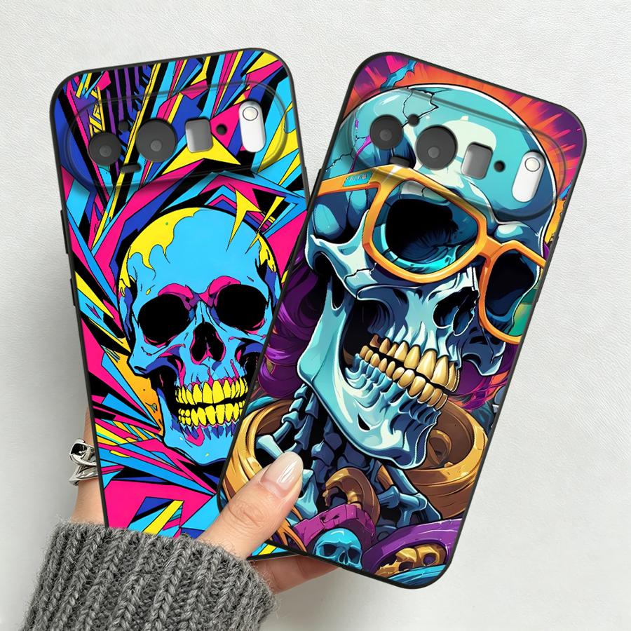 Phone Cases Google Pixel 9A - Capa Neon Pop Art Skull para