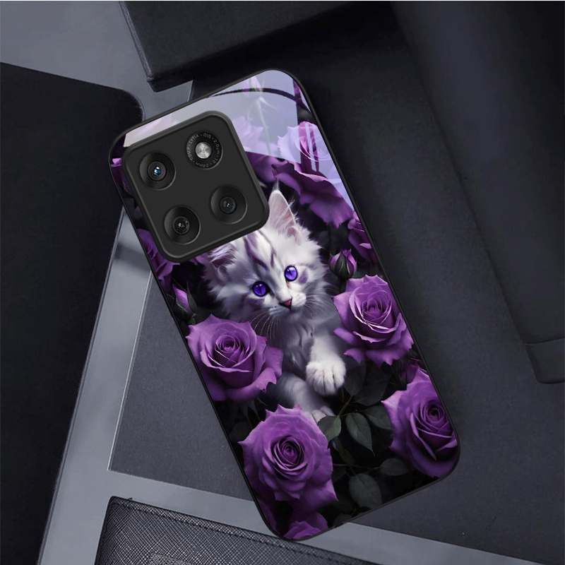 Phone Cases Purple - Capa de Telefone de Vidro Preto