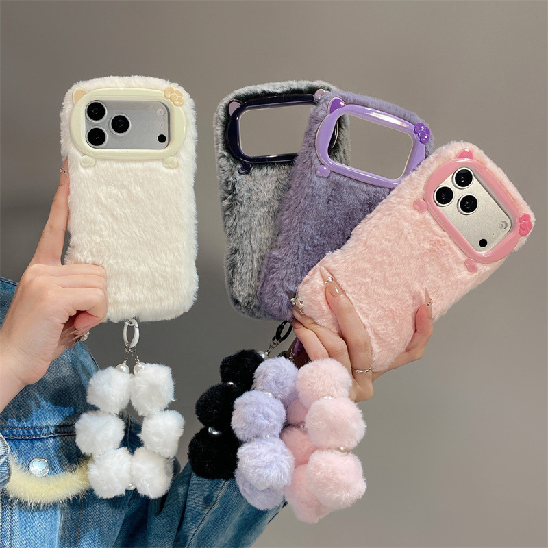 Phone Cases For Iphone 15 - Capa de Celular Luxuosa de Pelúcia