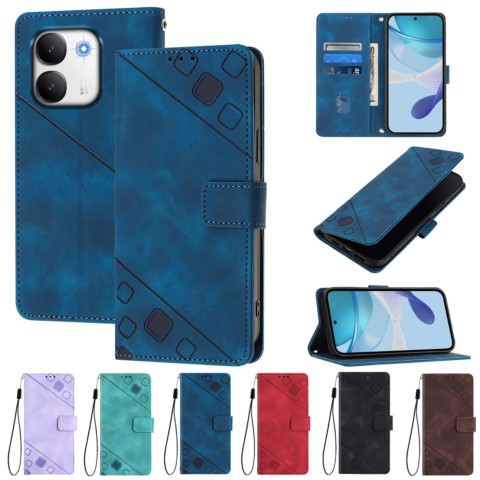Leather Folio Wallet Case - Capa Carteira de Couro Luxuosa para