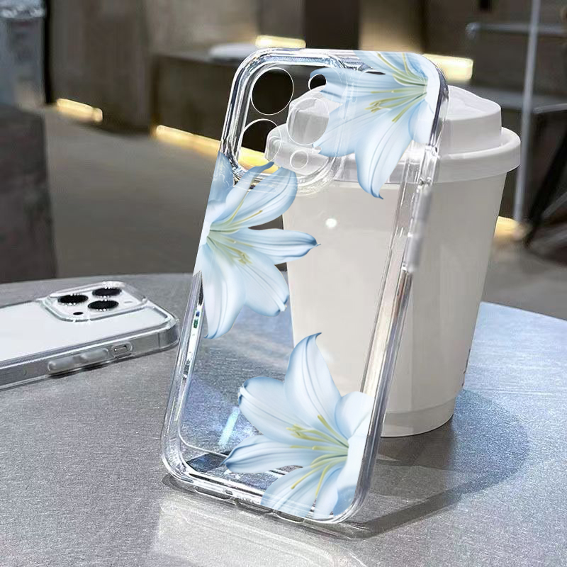 Phone Cases For Iphone 15 - Capa Transparente de Moda com Flor