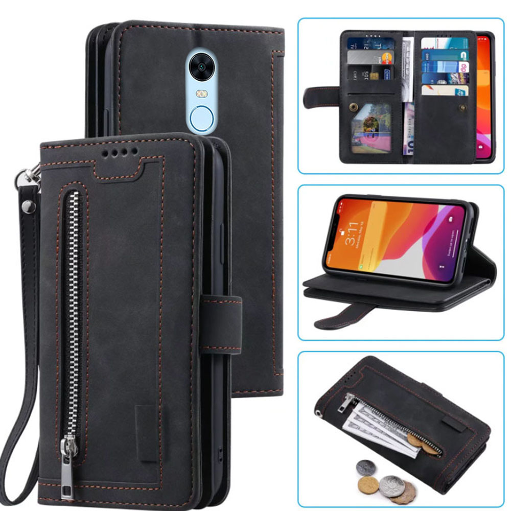 Leather Folio Wallet Case - 9 cartões carteira caso para redmi