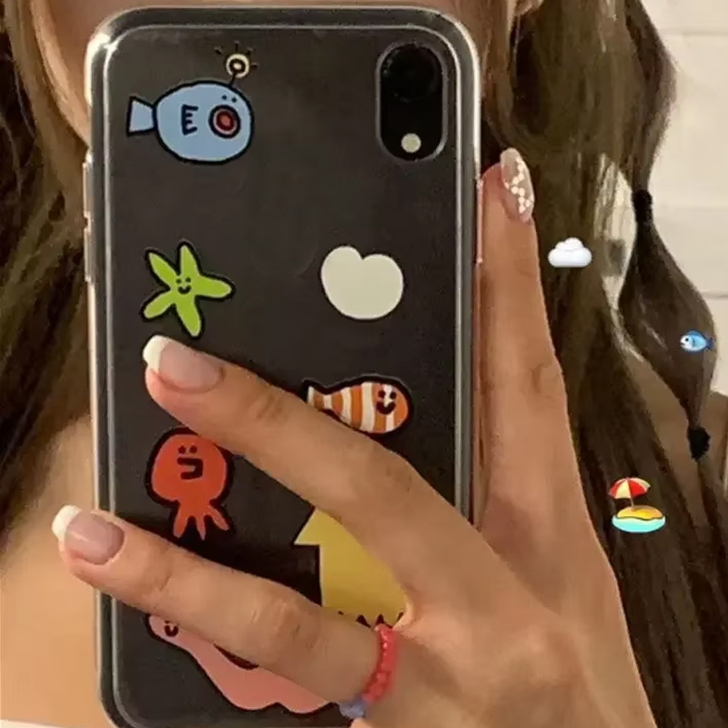 Ins kawaii oceano criaturas bo - Phone Cases Cute Iphone 13 avaliação e preço
