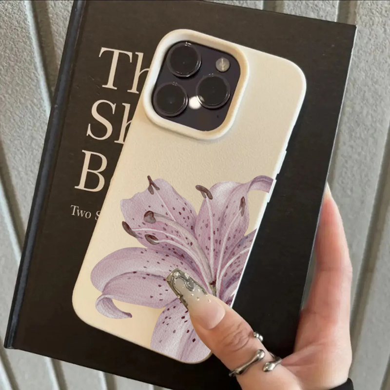 Capa de Silicone com Flor de L - Phone Cases Purple avaliação e preço