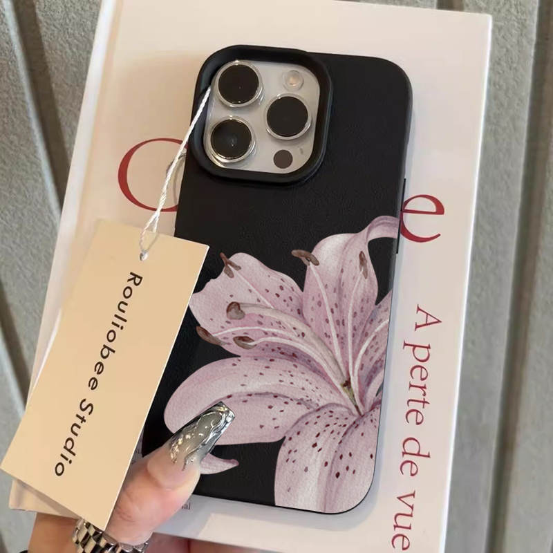 Capa de Silicone com Flor de L - Phone Cases Purple avaliação e preço