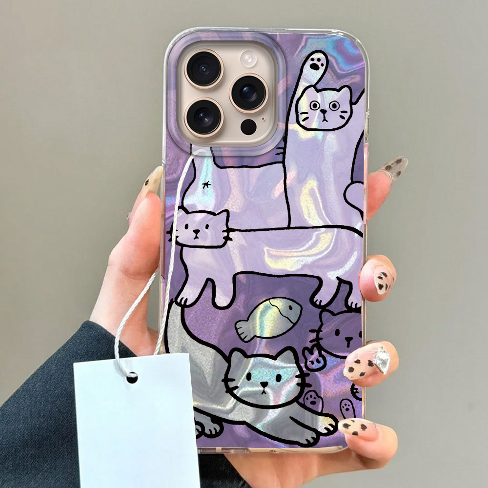 Linha roxa gato peixe textura  - Phone Cases Purple avaliação e preço