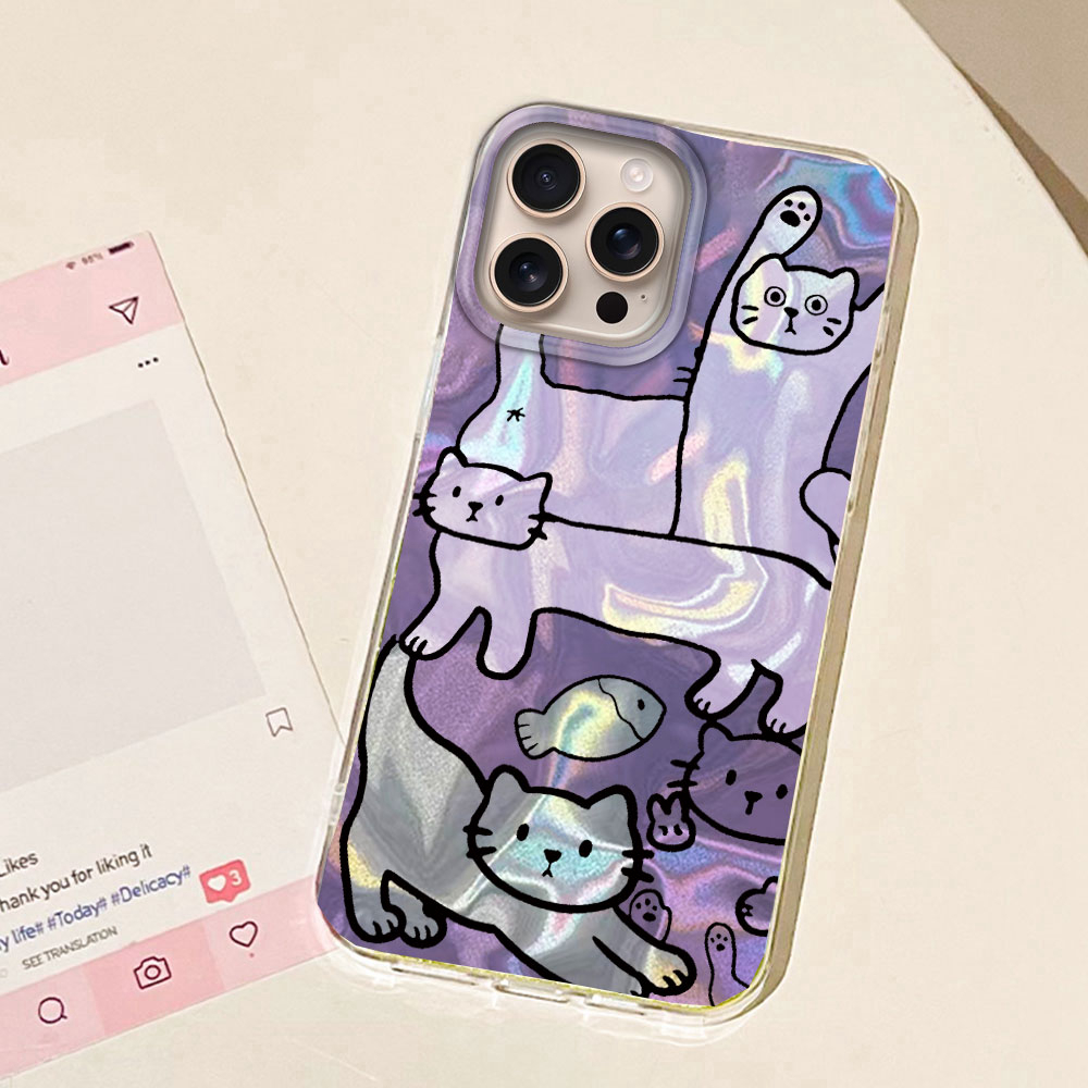 Linha roxa gato peixe textura  - Phone Cases Purple avaliação e preço